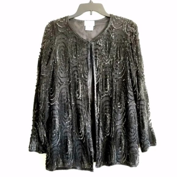 Formal Sparkly Sequined Occasion Jacket - Picture 2 of 15